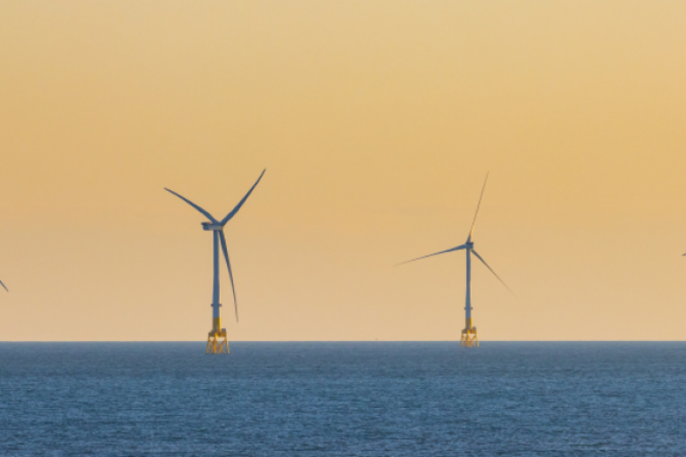 Wind turbines off the coast of Aberdeenshire
