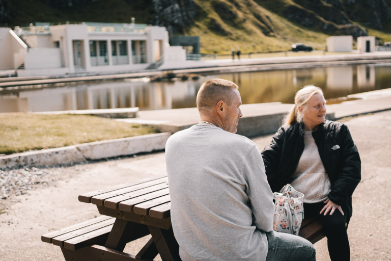 Visitors admire the view at Tarlair Lido, which has previously benefitted from a Sustainable Communities Fund grant.